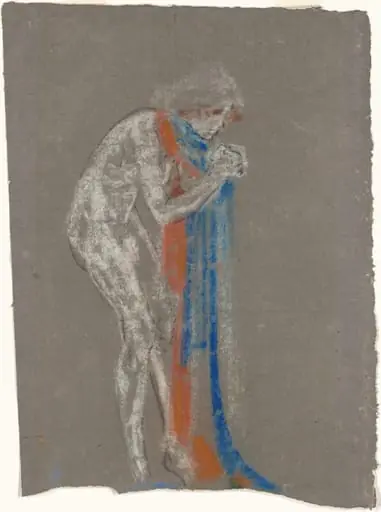 Woman with Red and Blue Scarf