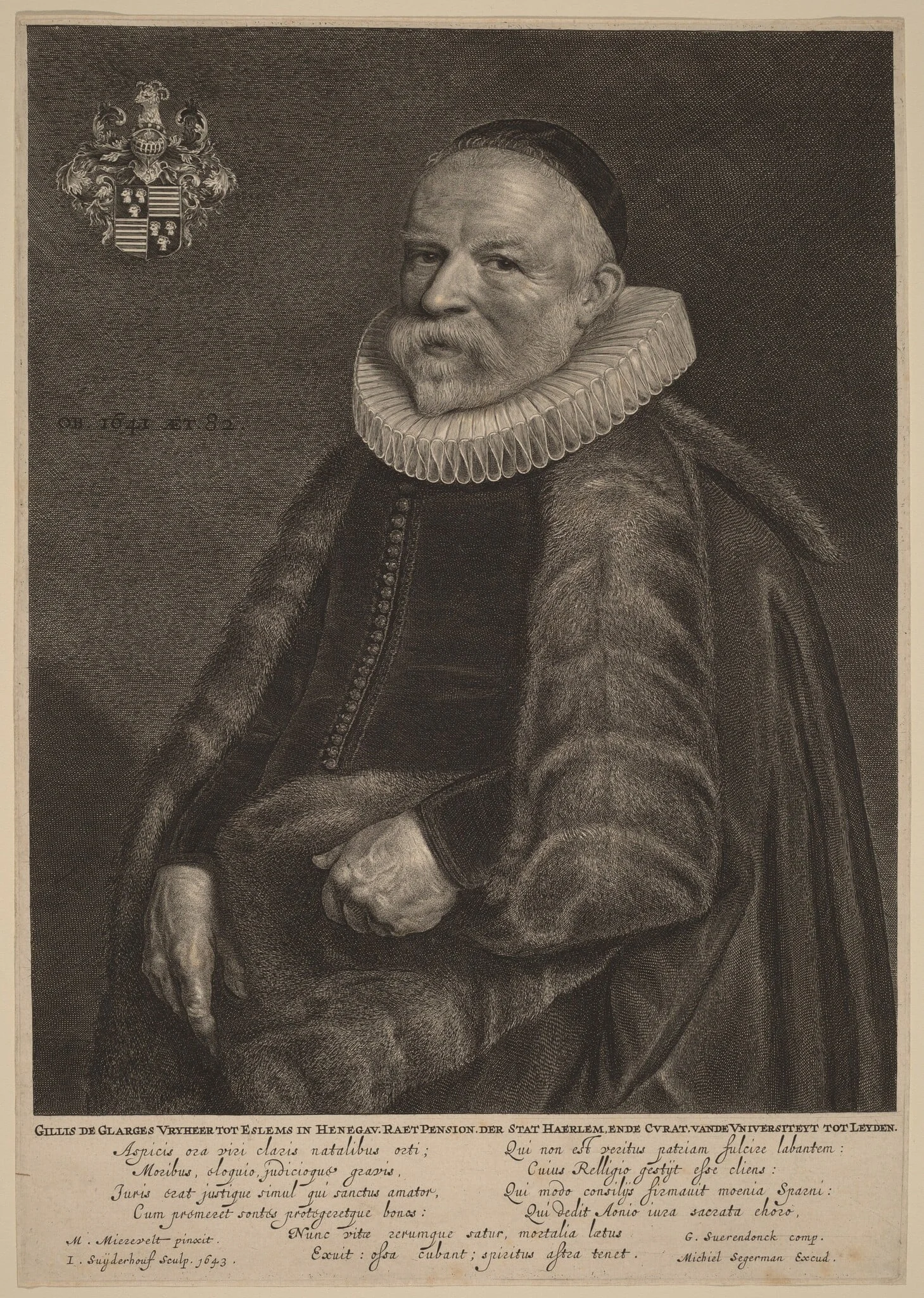 Gillis de Glarges, by Jonas Suyderhoff, ink, 1643