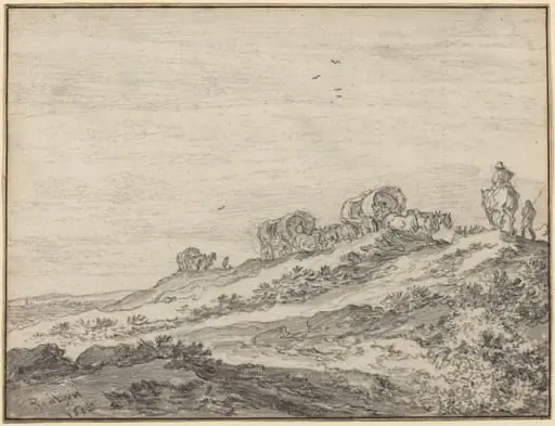 Travellers along the Crest of a Hill