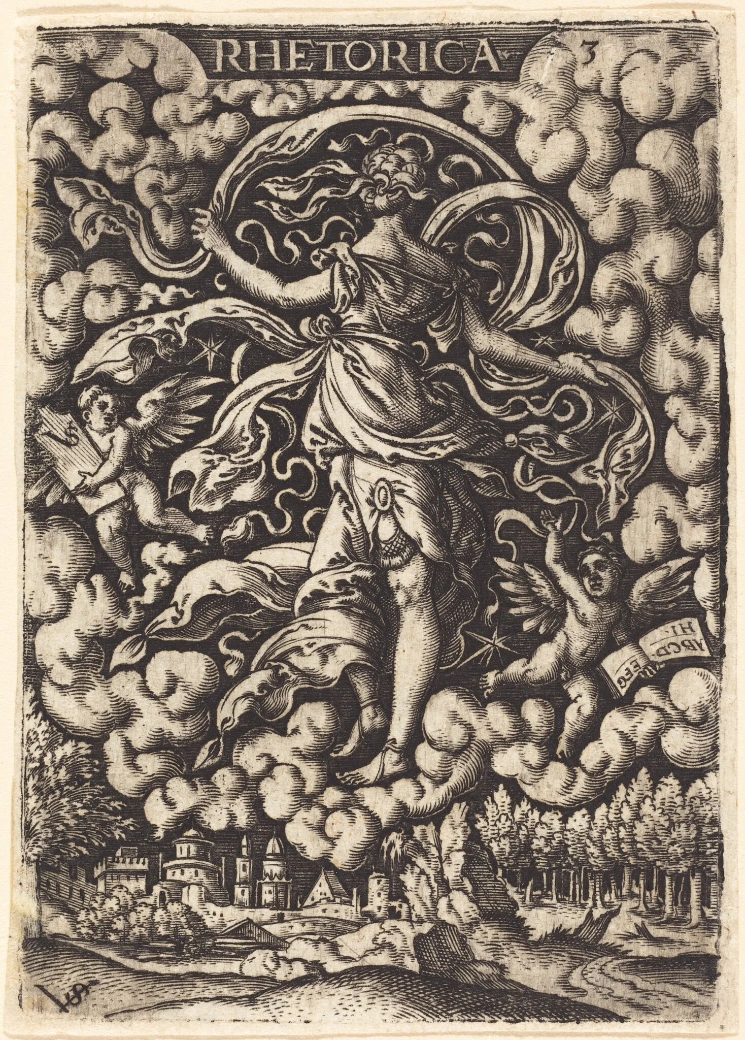 Rhetorica (Rhetoric), by Virgil Solis, ink, 1538