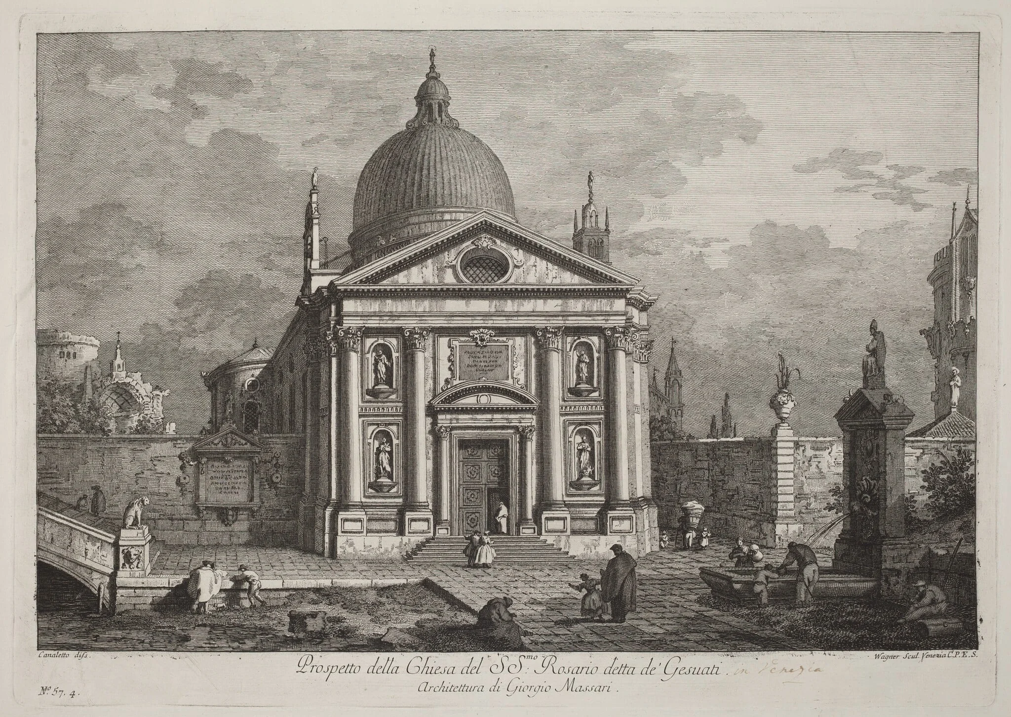 Prospetto della Chiesa del SS. Rosario detta de' Gesuati, by Joseph Wagner, ink, 1742