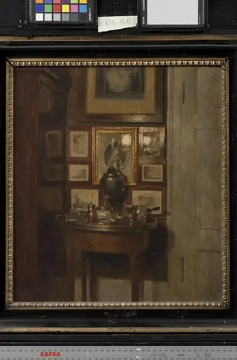 Interiør med en samovar. Aften
