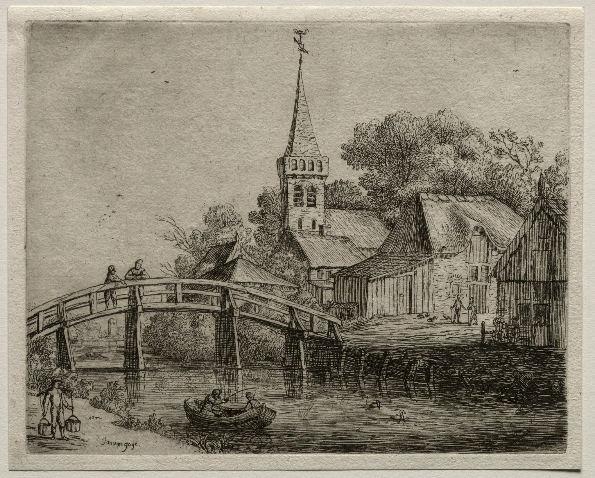 The Wooden Bridge, by Jan van Goyen, 1650