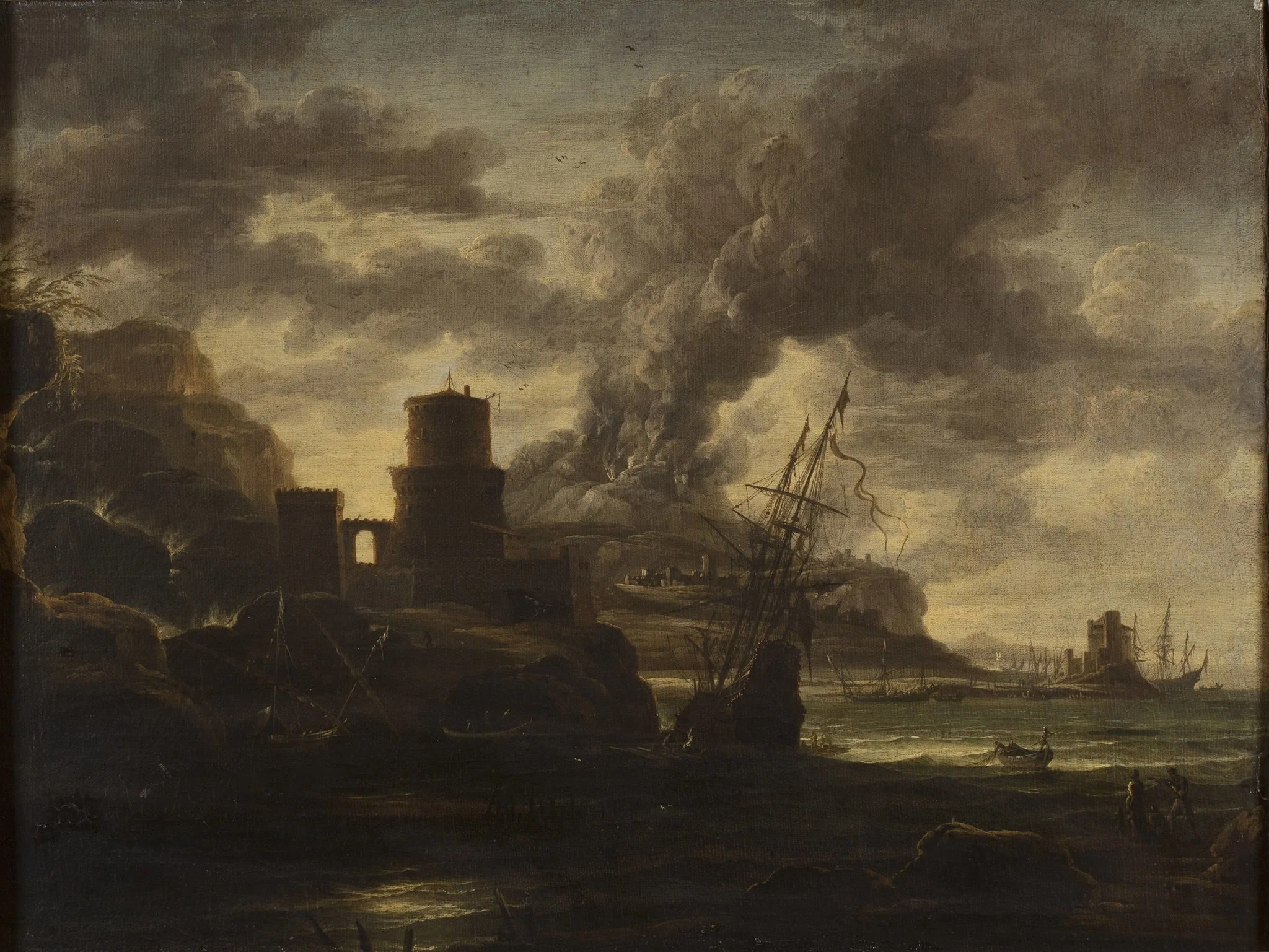 Harbour Scene, by Unknown, oil