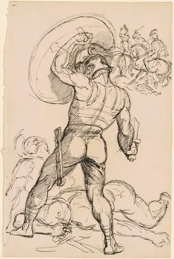 An Ancient Roman Warrior in Battle