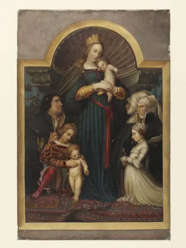 Copy after the painting Virgin and Child and Meyer  Family by Hans Holbein in Darmstadt