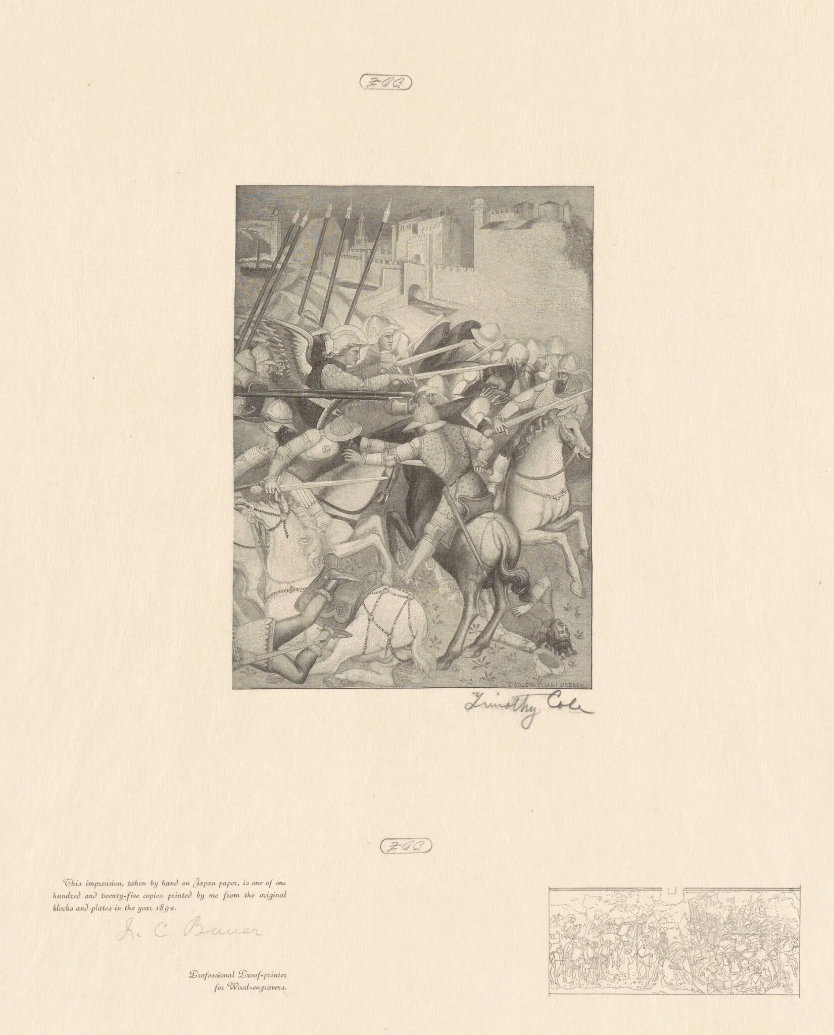 Battle of Saint Ephesius, by Timothy Cole, ink, 1890