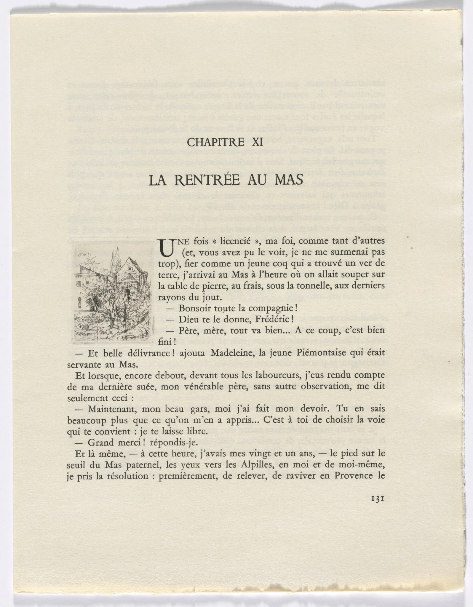 Frédéric Mistral: Mémoires et Recits by Frédéric Mistral: buildings and trees (page 131)