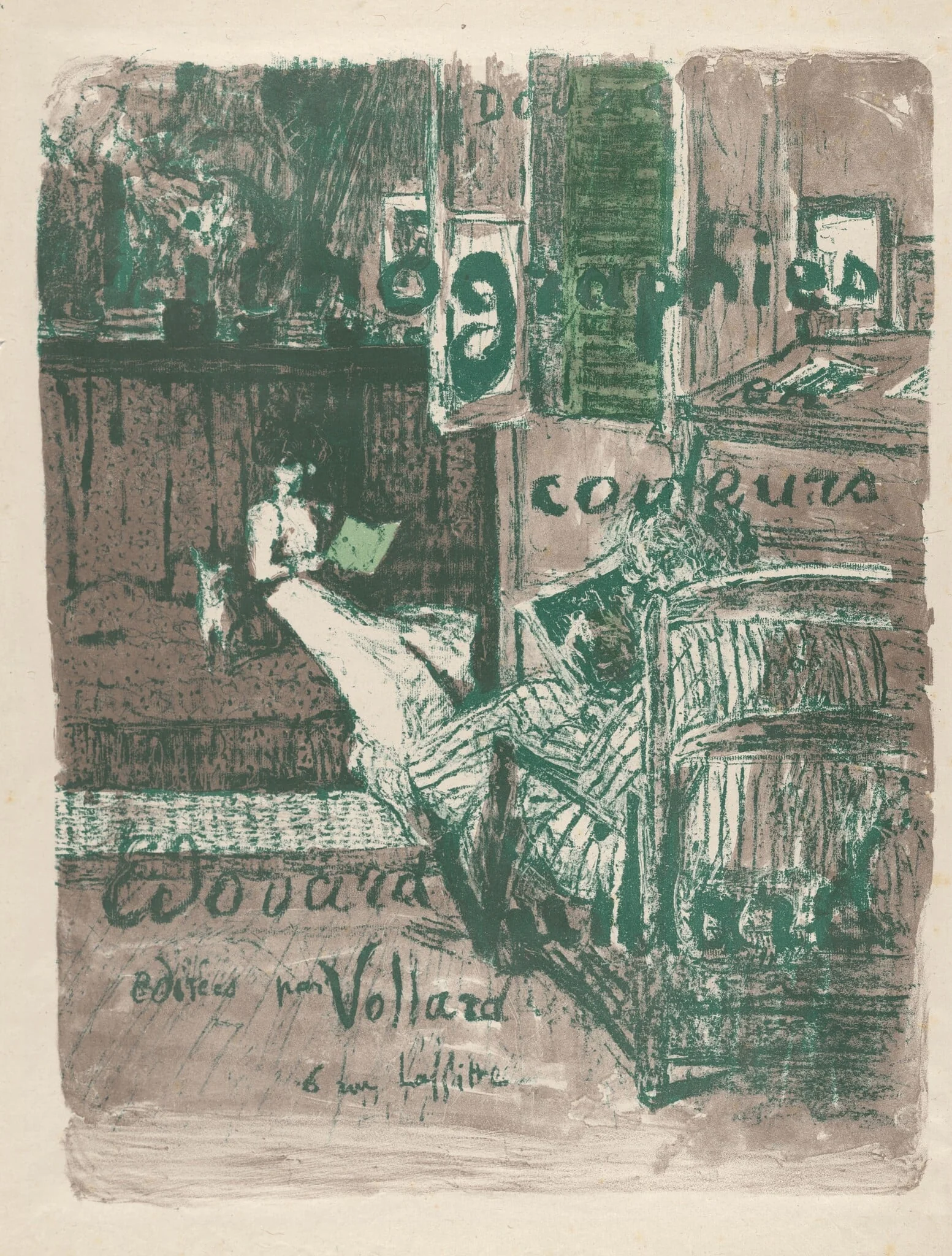 Cover for the Album "Paysages et intérieurs", by Édouard Vuillard, ink, 1899
