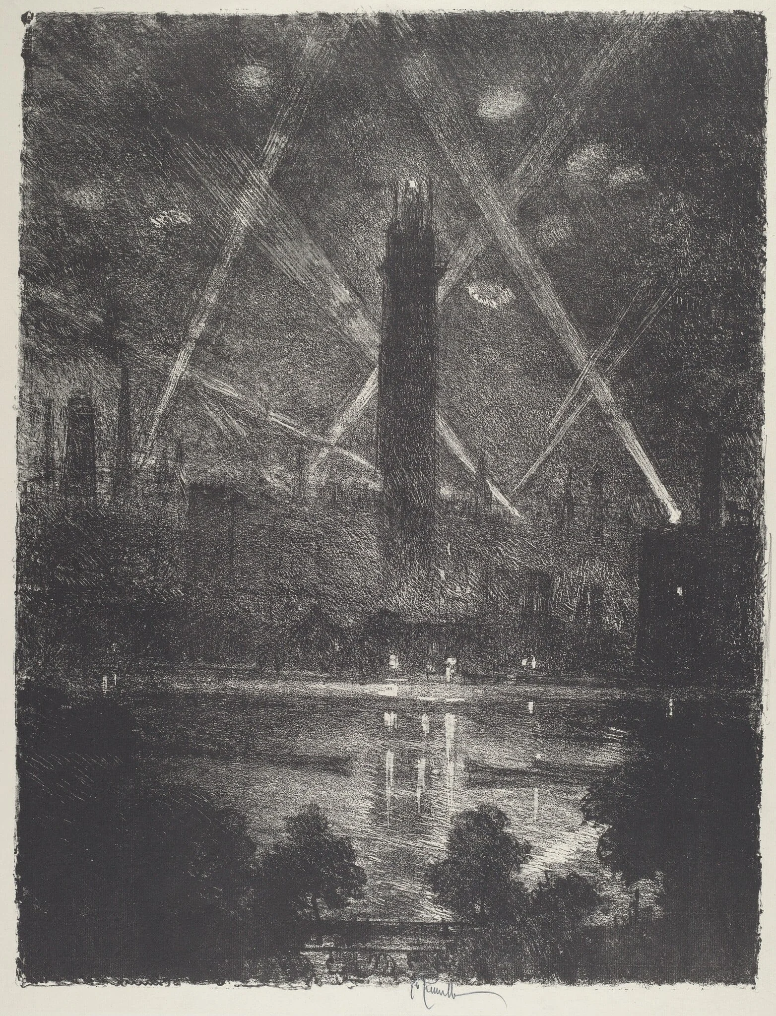 Shot, by Joseph Pennell, ink, 1916