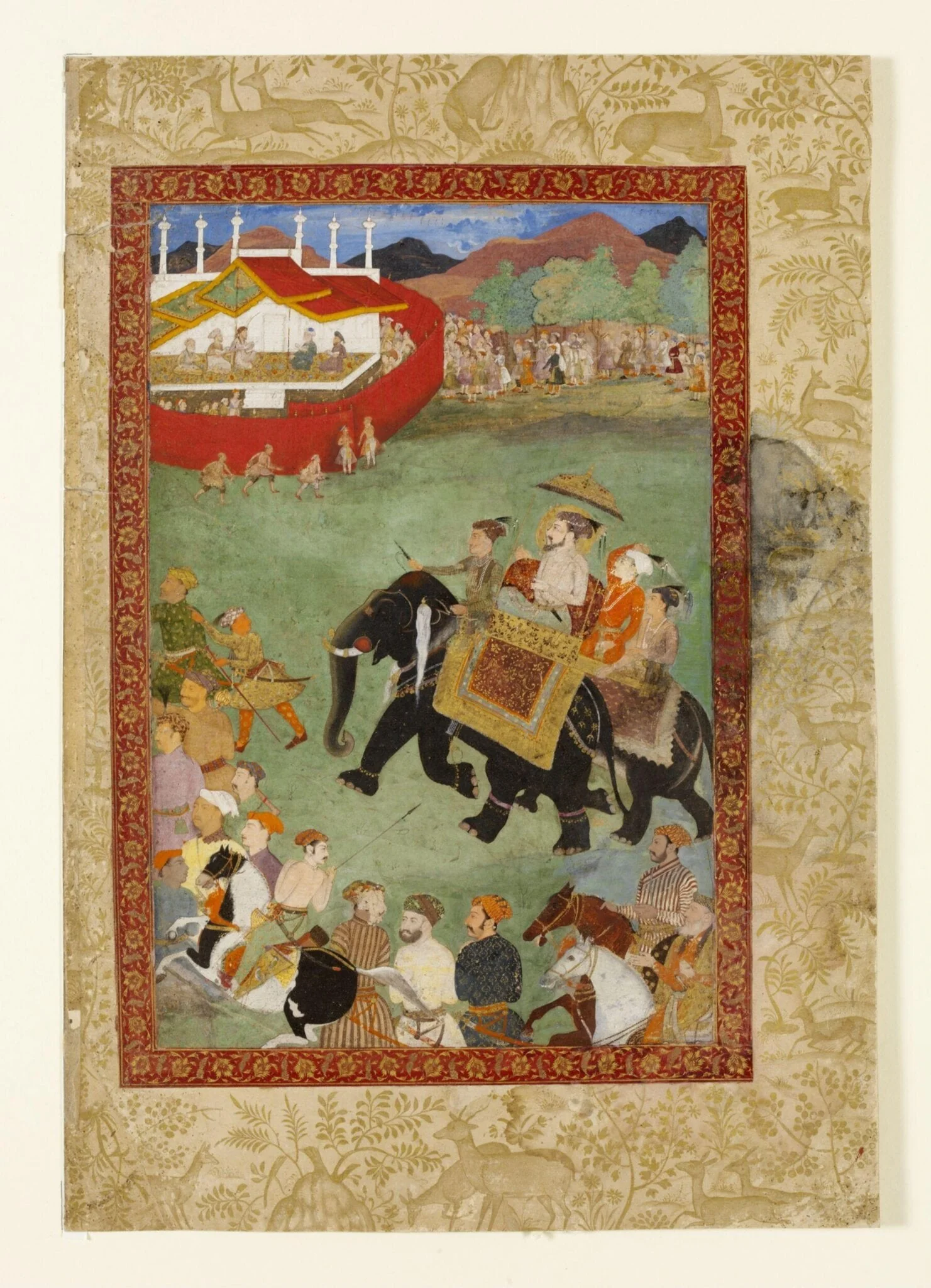 Shah Jahan and three sons, by Unknown, paint, 1635