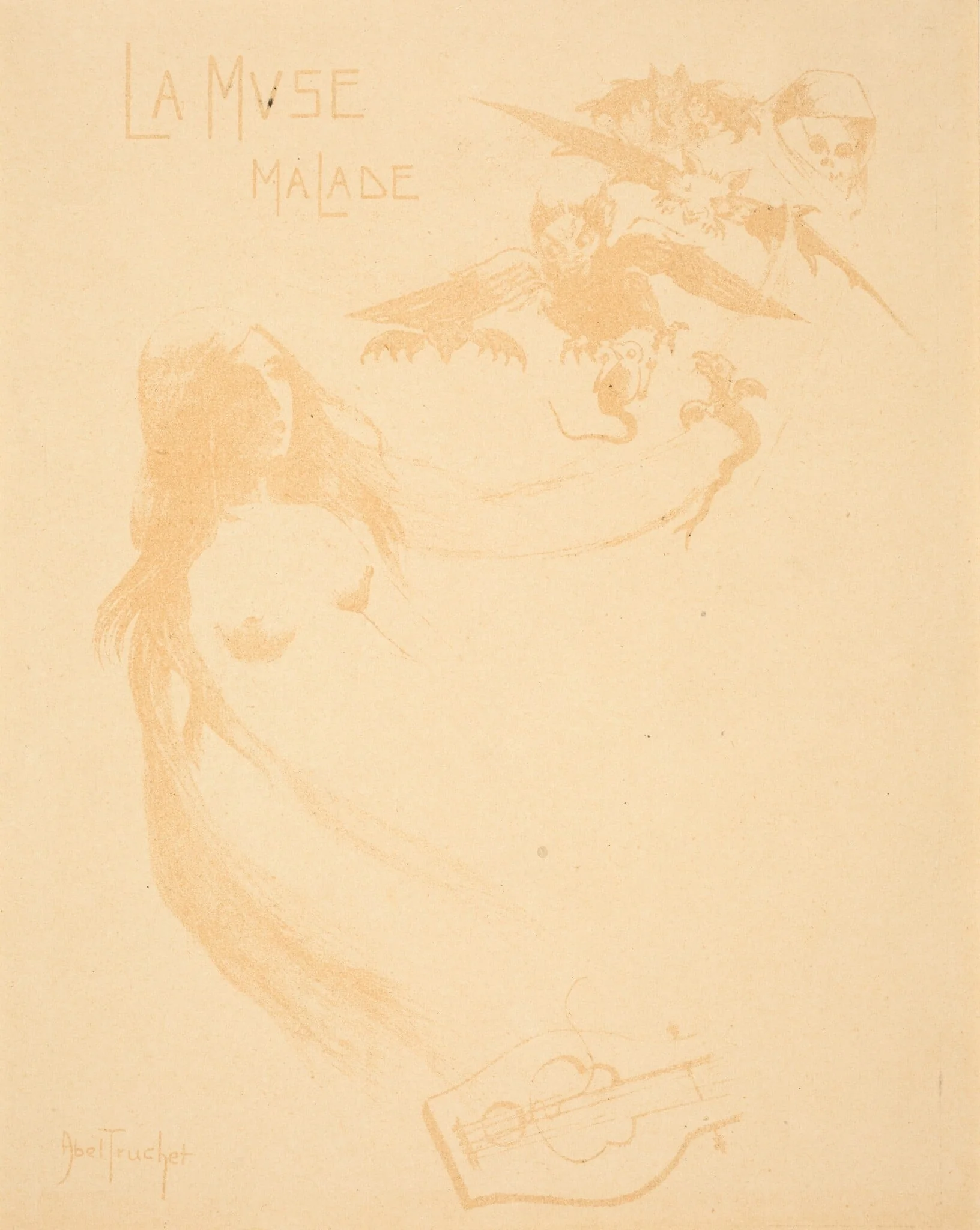 La Muse malade, by Abel-Truchet, ink, 1900