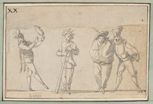 Four Singing Commedia Dell'Arte Characters