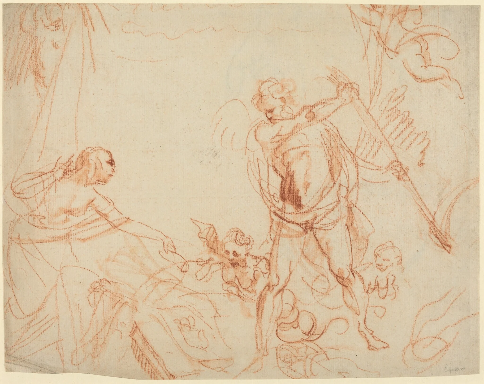 Mythological Composition with Chronos and Harpies [recto]