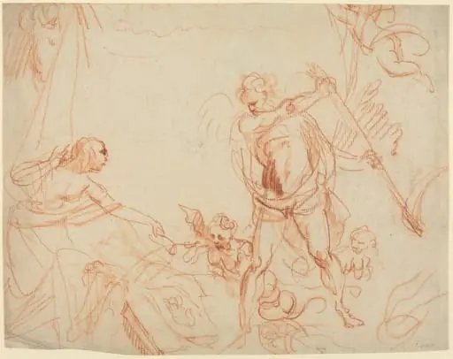 Mythological Composition with Chronos and Harpies [recto]