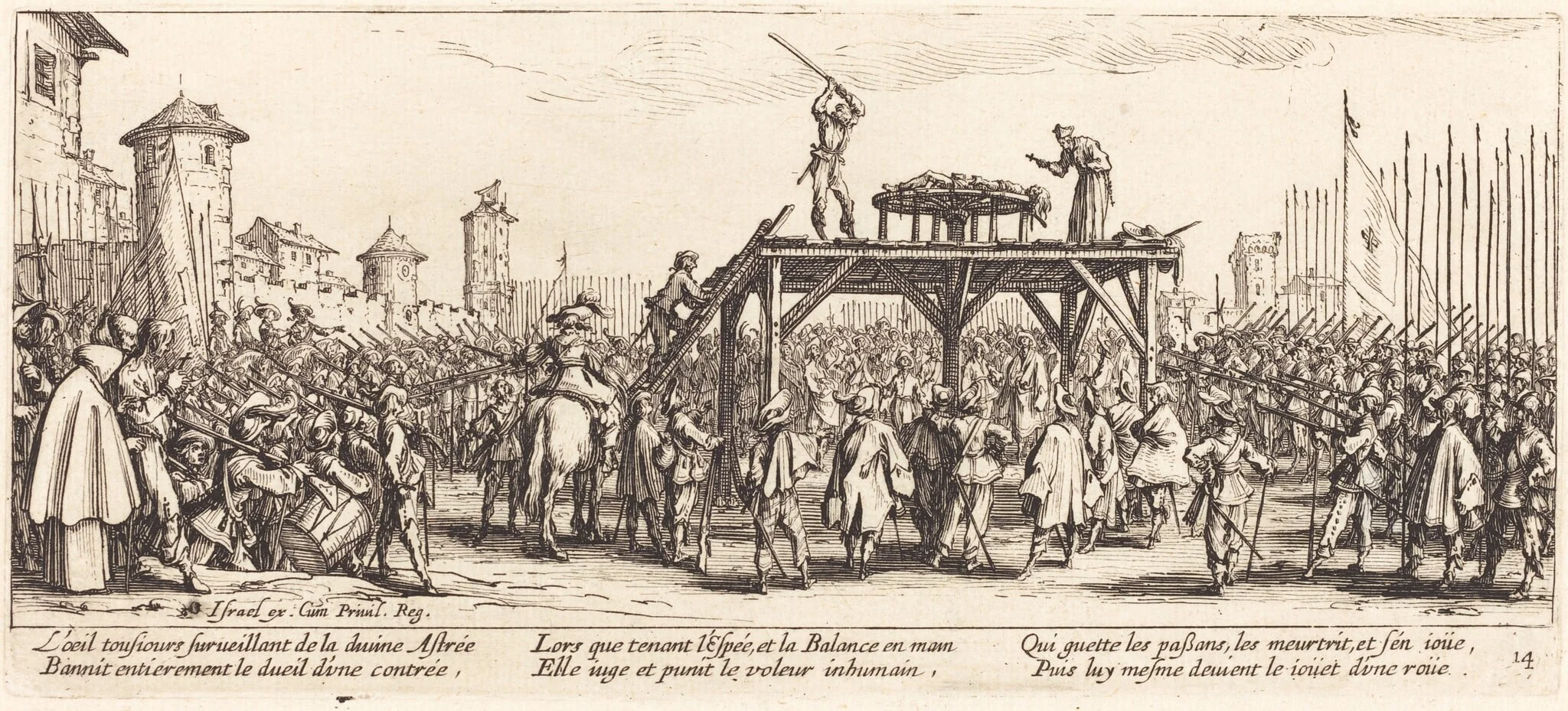 The Wheel, by Jacques Callot, ink, 1633