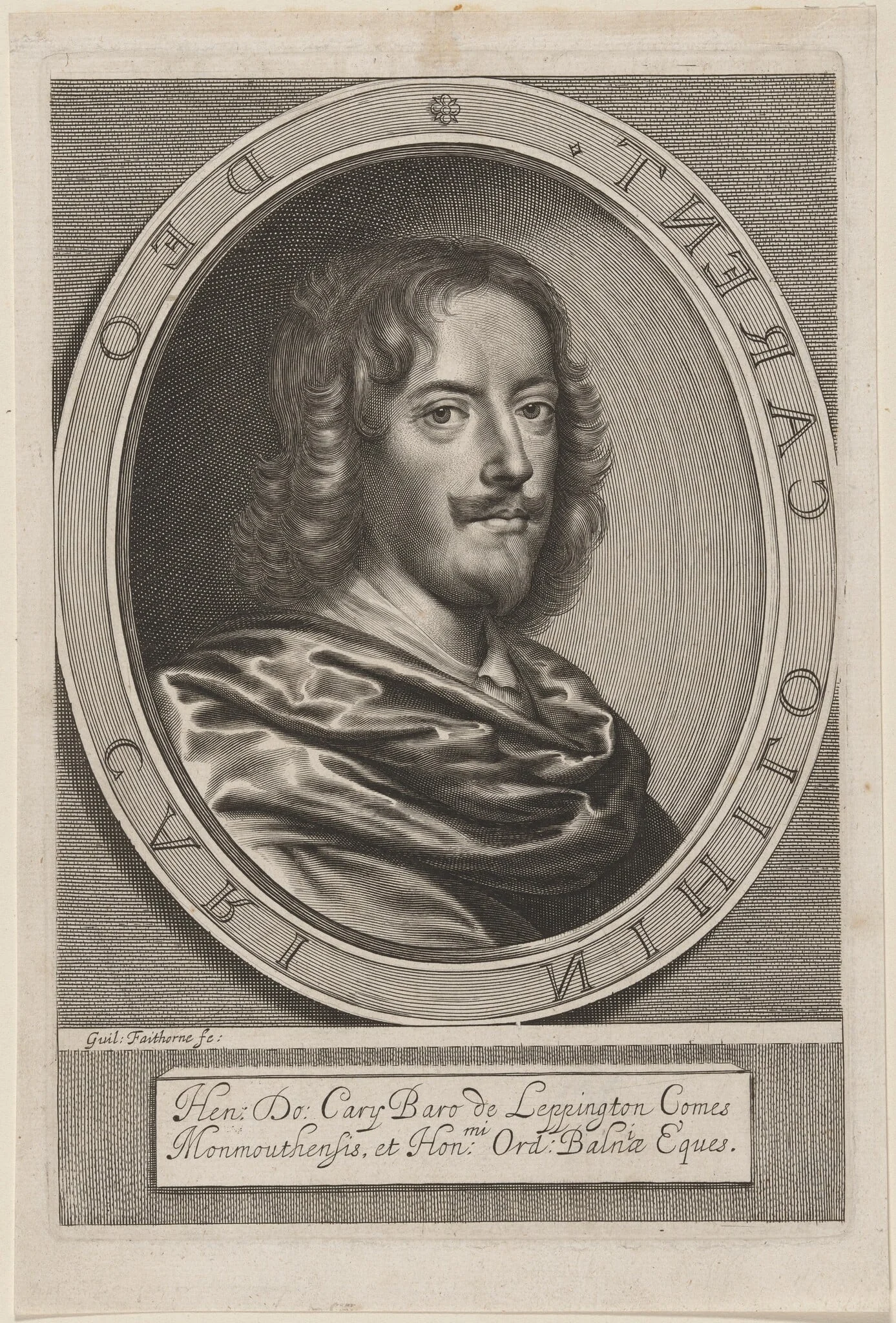 Henry Carey, Earl of Monmouth, by William Faithorne, ink, 1656