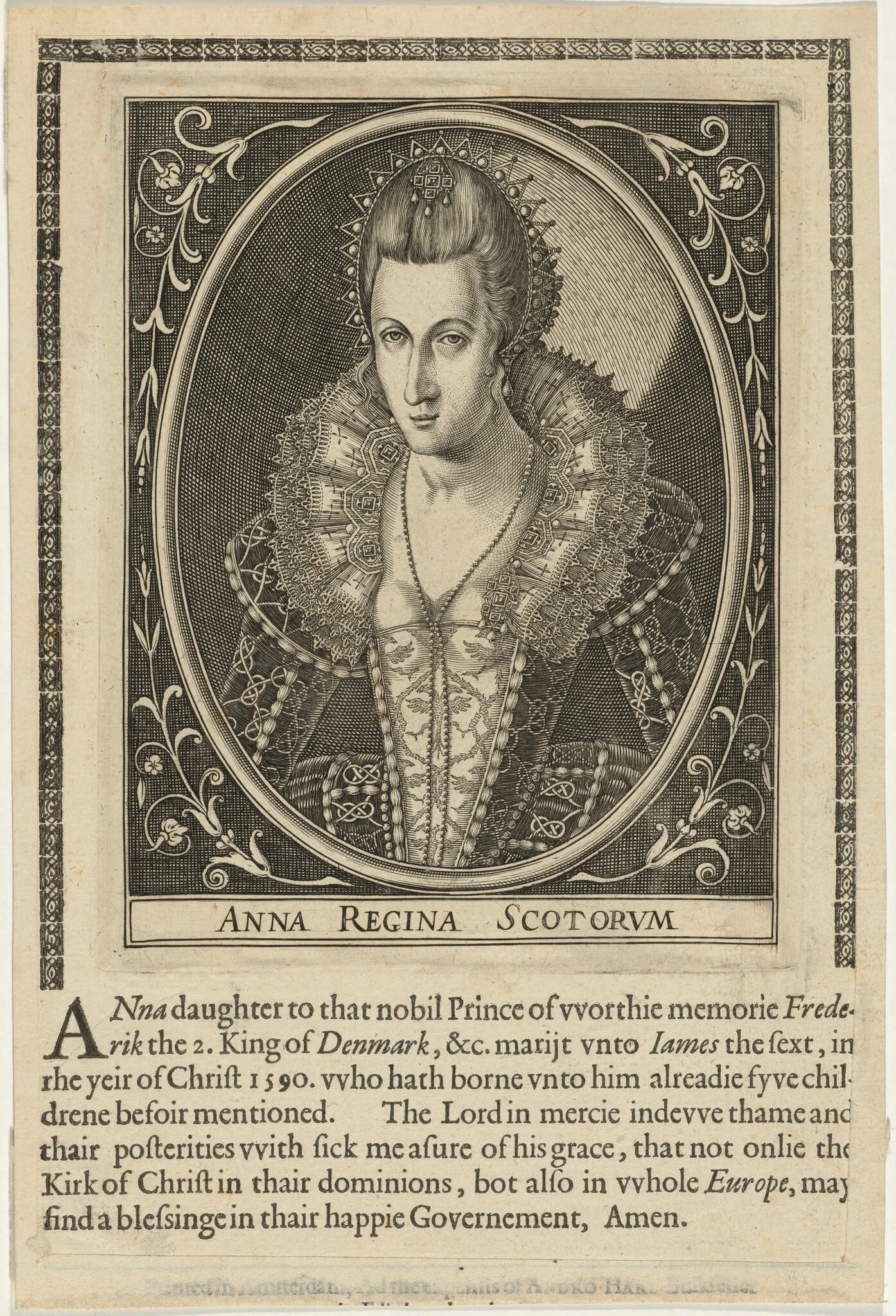Anne of Denmark, Queen of James VI of Scotland, by Unknown 19th Century, ink, 1602