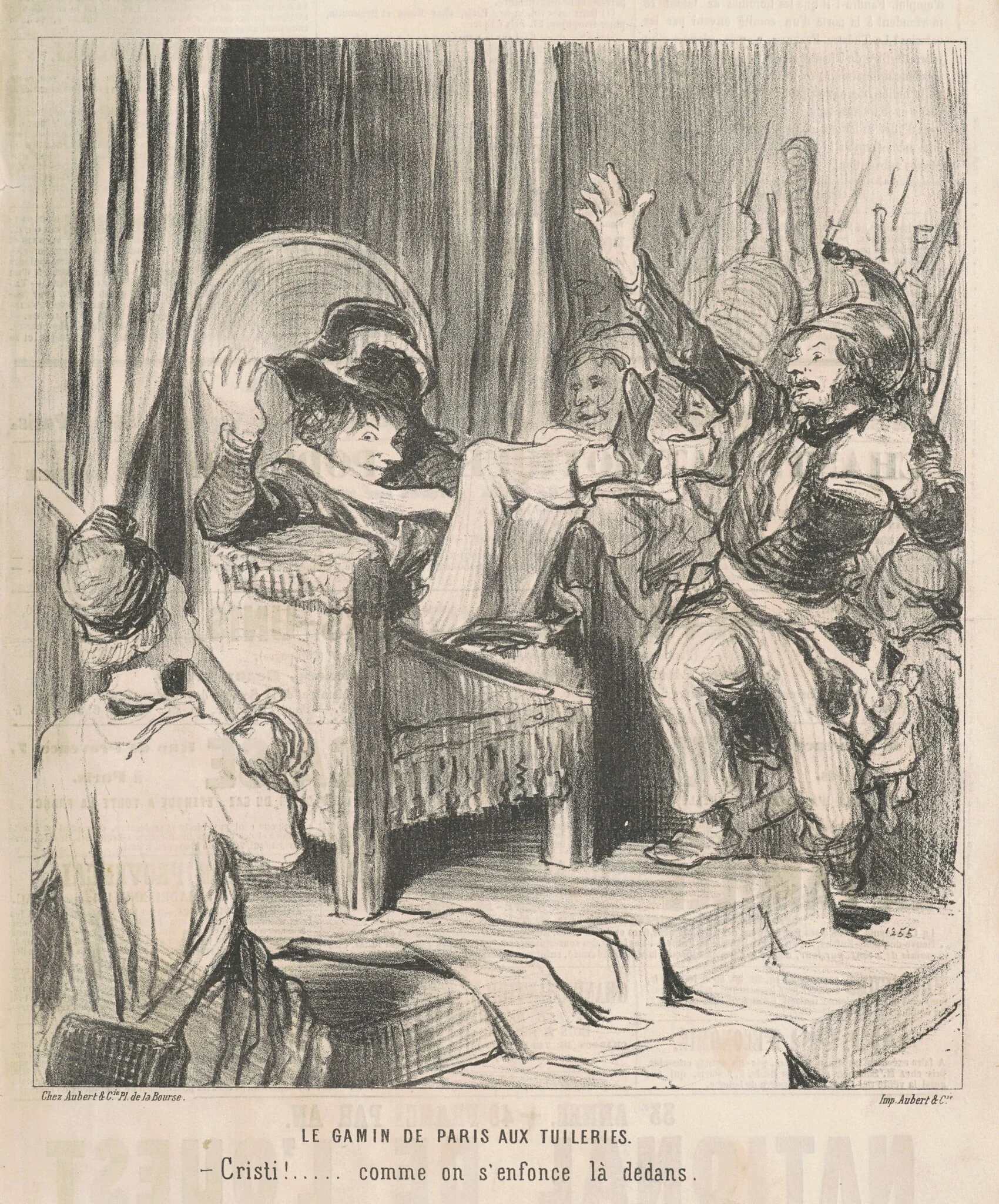 Le Gamin de Paris aux Tuileries, by Honoré Daumier, ink, 1848