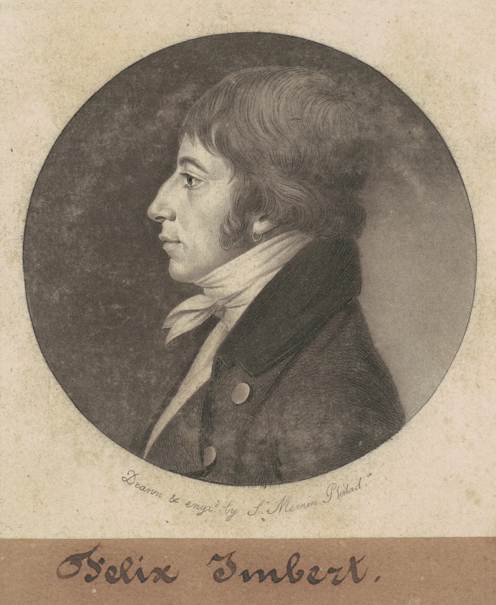 Felix Imbert, by Charles Balthazar Julien Févret de Saint-Mémin, ink, 1801