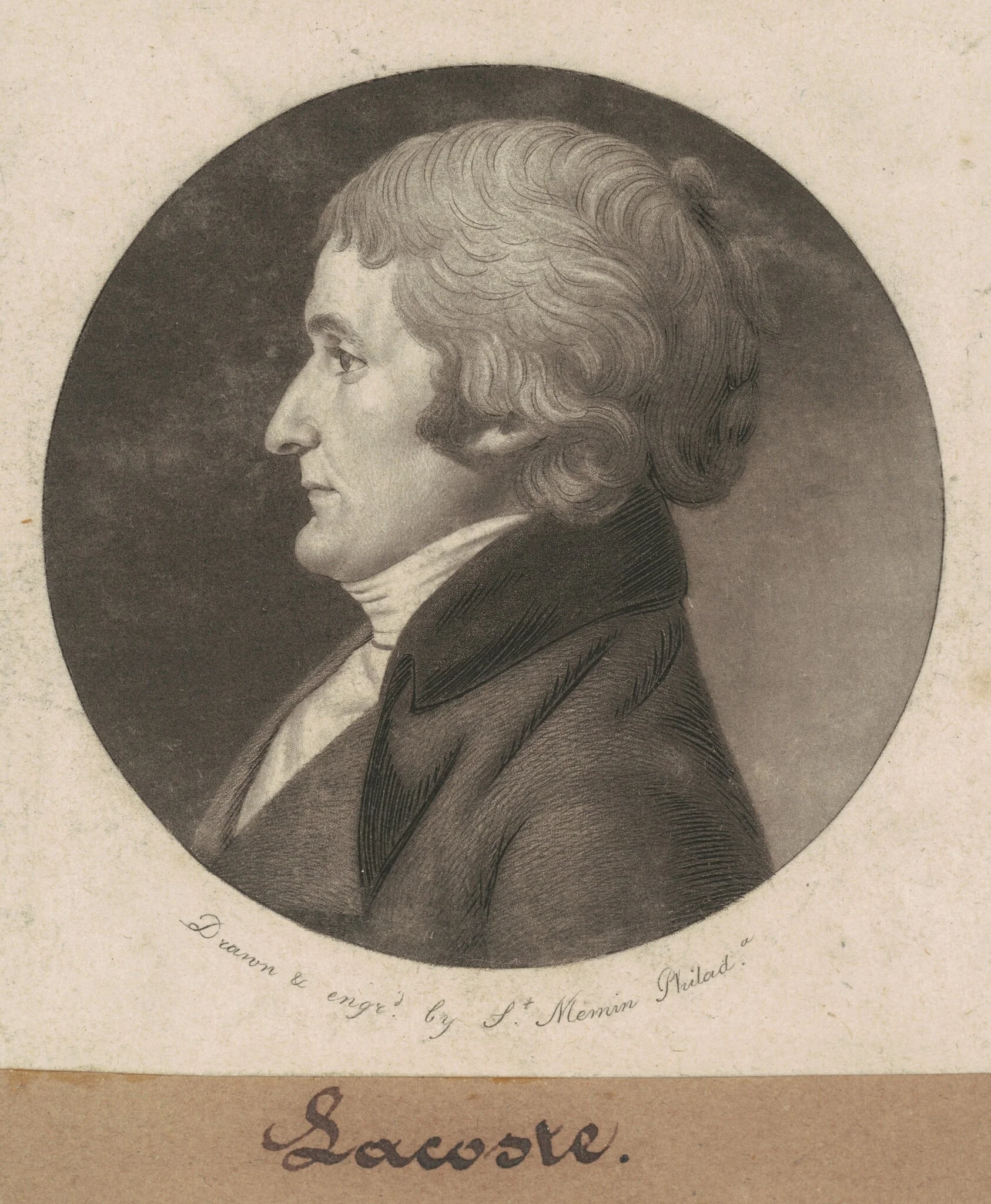 Lacoste, by Charles Balthazar Julien Févret de Saint-Mémin, ink, 1802