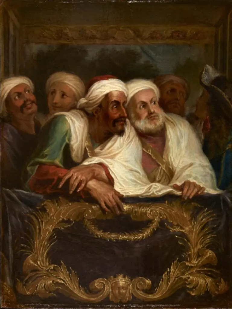 The Moroccan ambassador and his retinue at the Comédie italienne in Paris, February 1682
