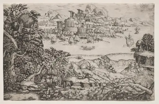 Landscape with a Temple above a Lake