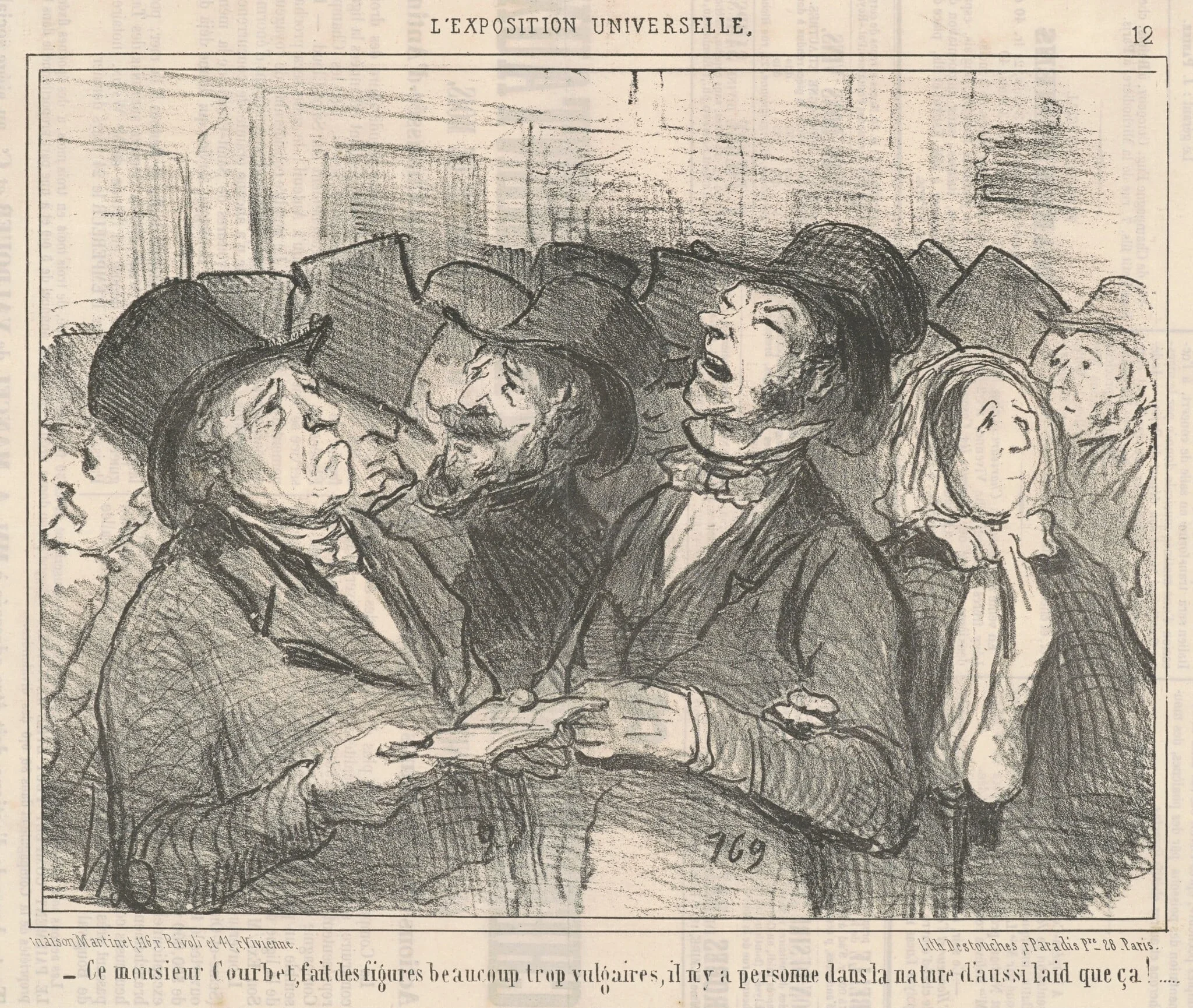 Ce monsieur Courbet..., by Honoré Daumier, ink, 1855
