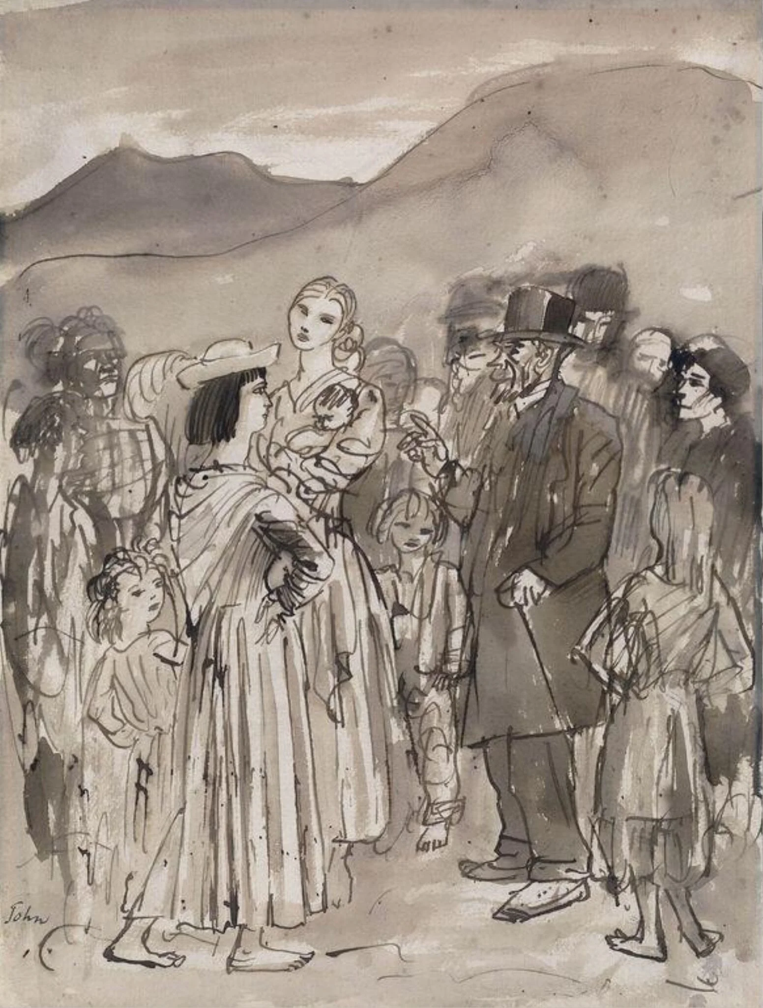 Mission to the Gypsies, by Augustus RA John, 1916