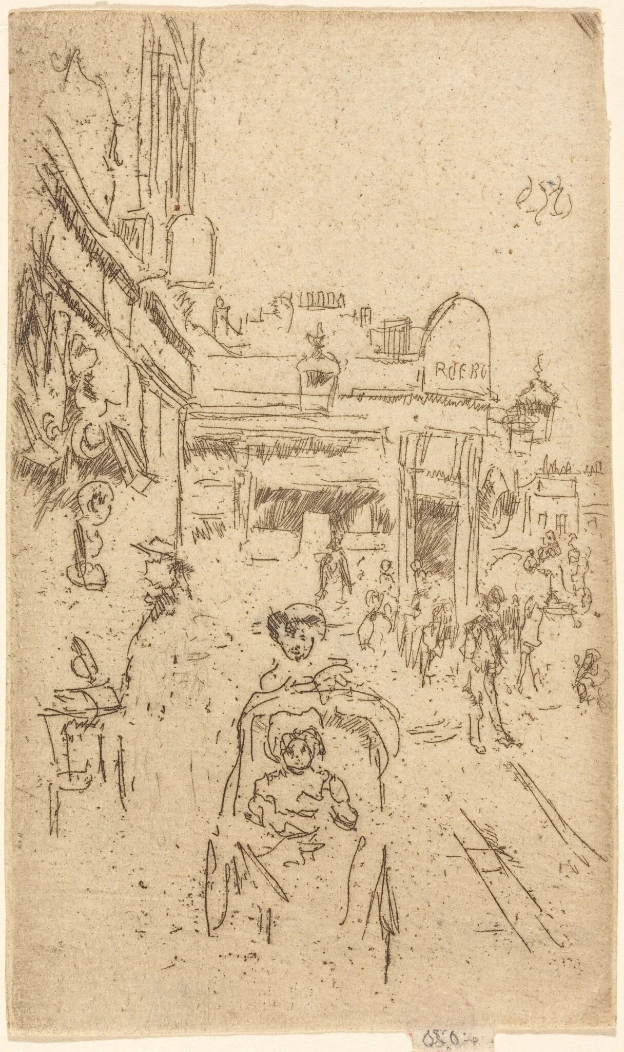King's Road, Chelsea, by James McNeill Whistler, ink, 1887