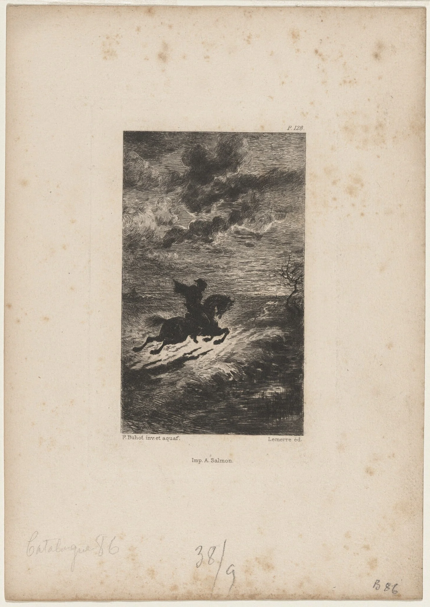 Un Chemin de Perdition (Road to Perdition), by Félix-Hilaire Buhot, ink, 1873