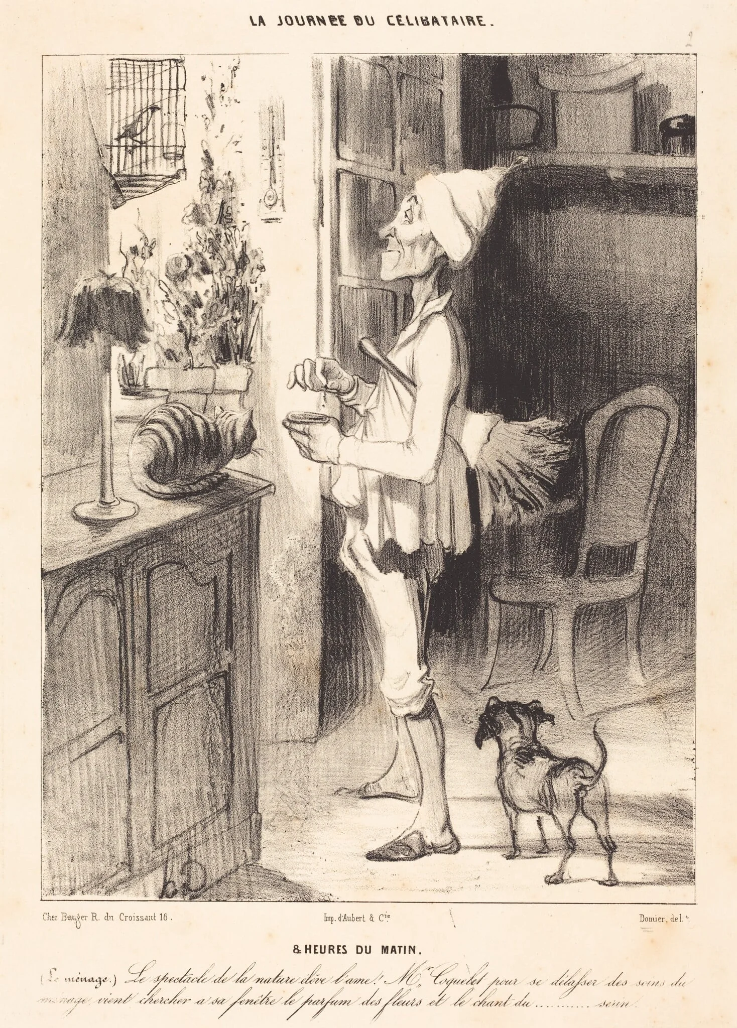 8 heures du matin, by Honoré Daumier, crayon, 1839