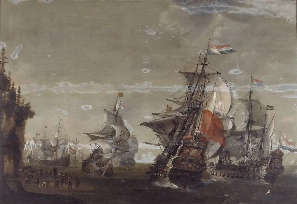 Dutch Ships off a Northern Coast
