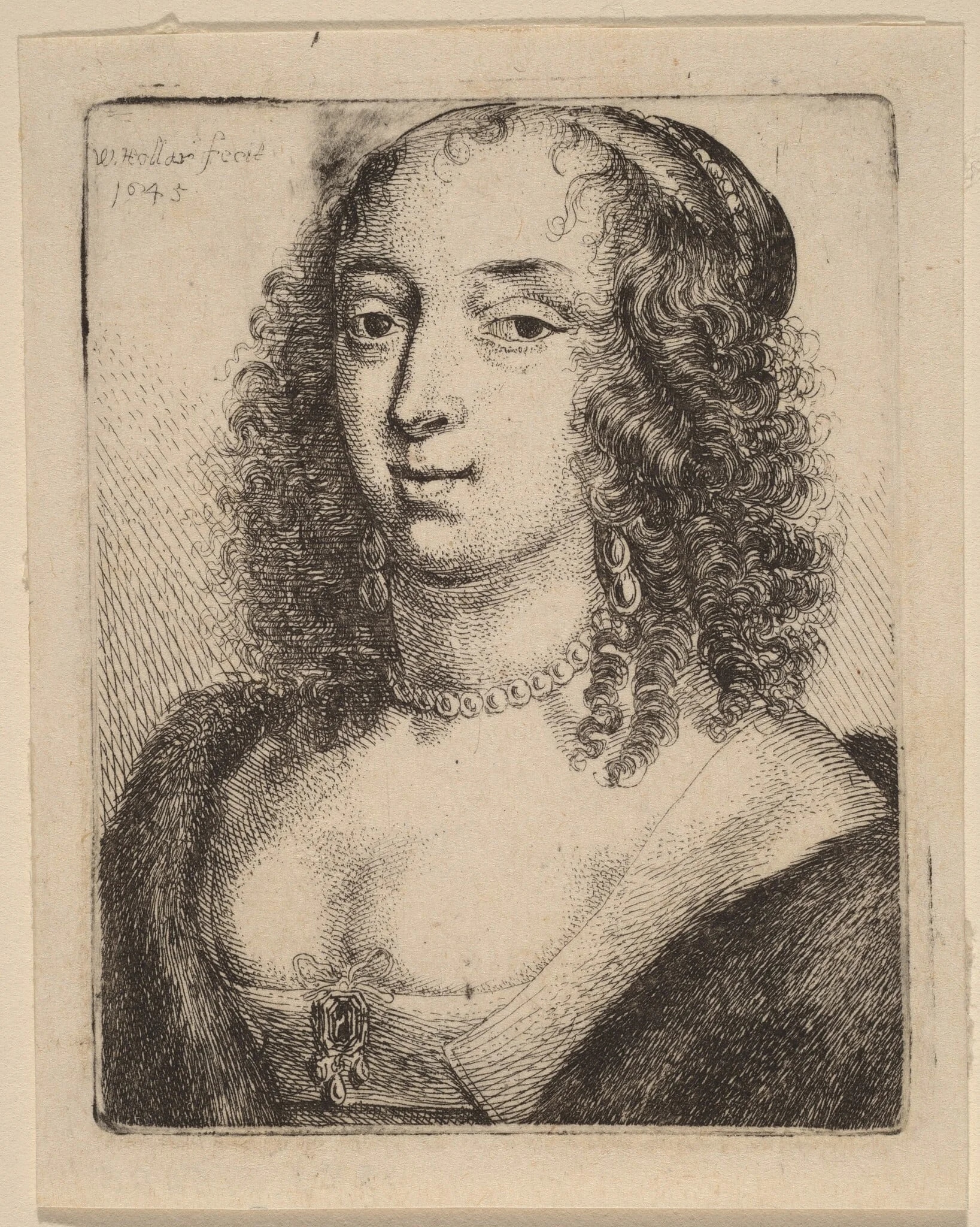 Duchess of Lennox, by Wenceslaus Hollar, ink, 1645