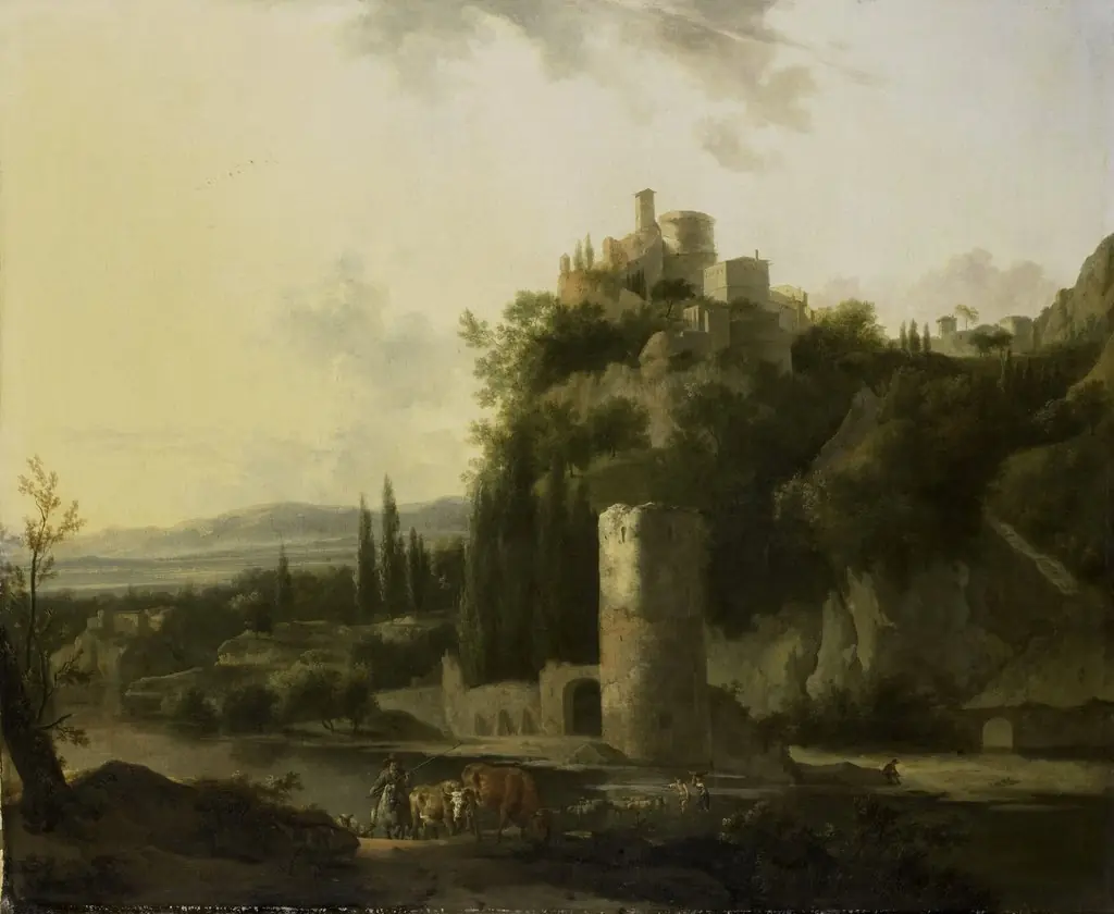 Italina landscape with round tower