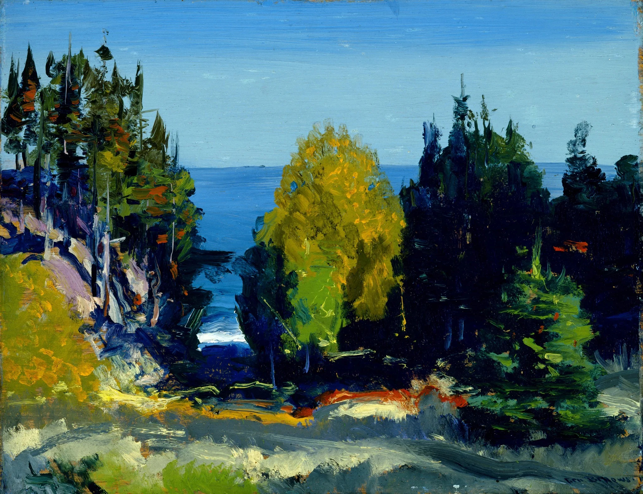 The Grove — Monhegan, by George Bellows, oil, 1911