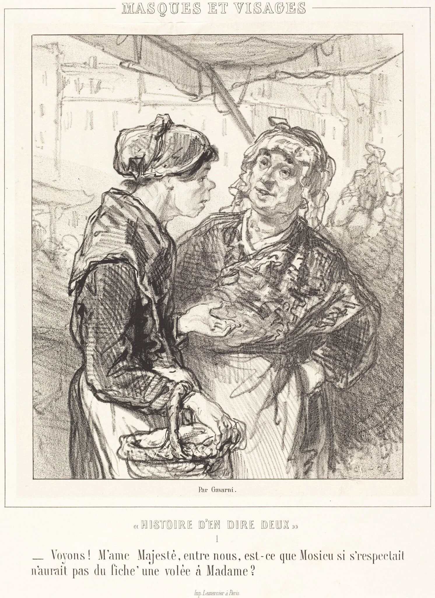 "Voyons! Mme Majeste...", by Paul Gavarni, ink, 1853