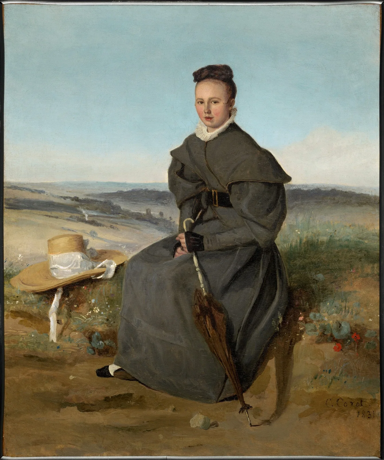 Louise Harduin, by Jean Baptiste Camille Corot, oil, 1831