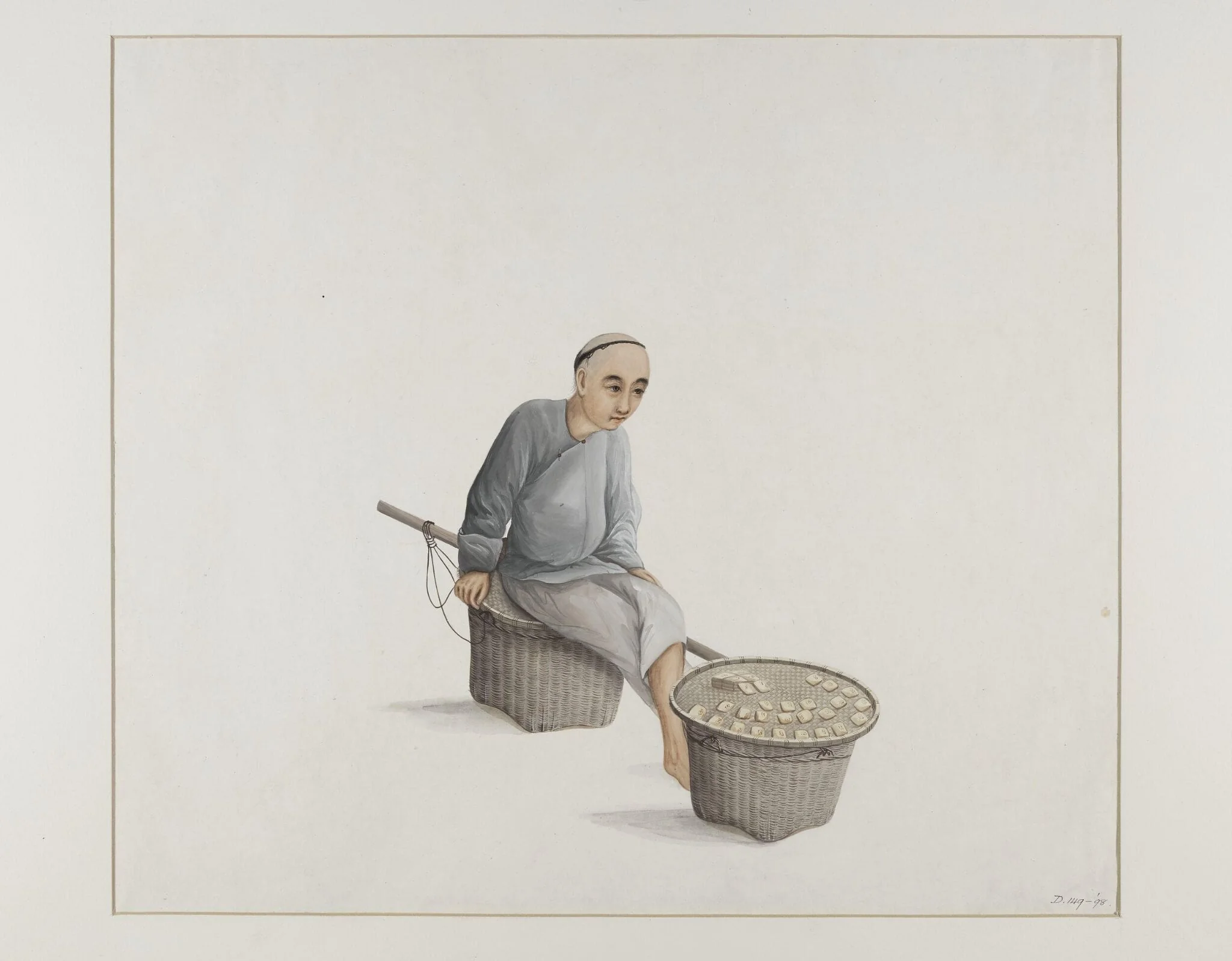 A Seller of Dried Bean Curd, by Puqua, paint, 1790
