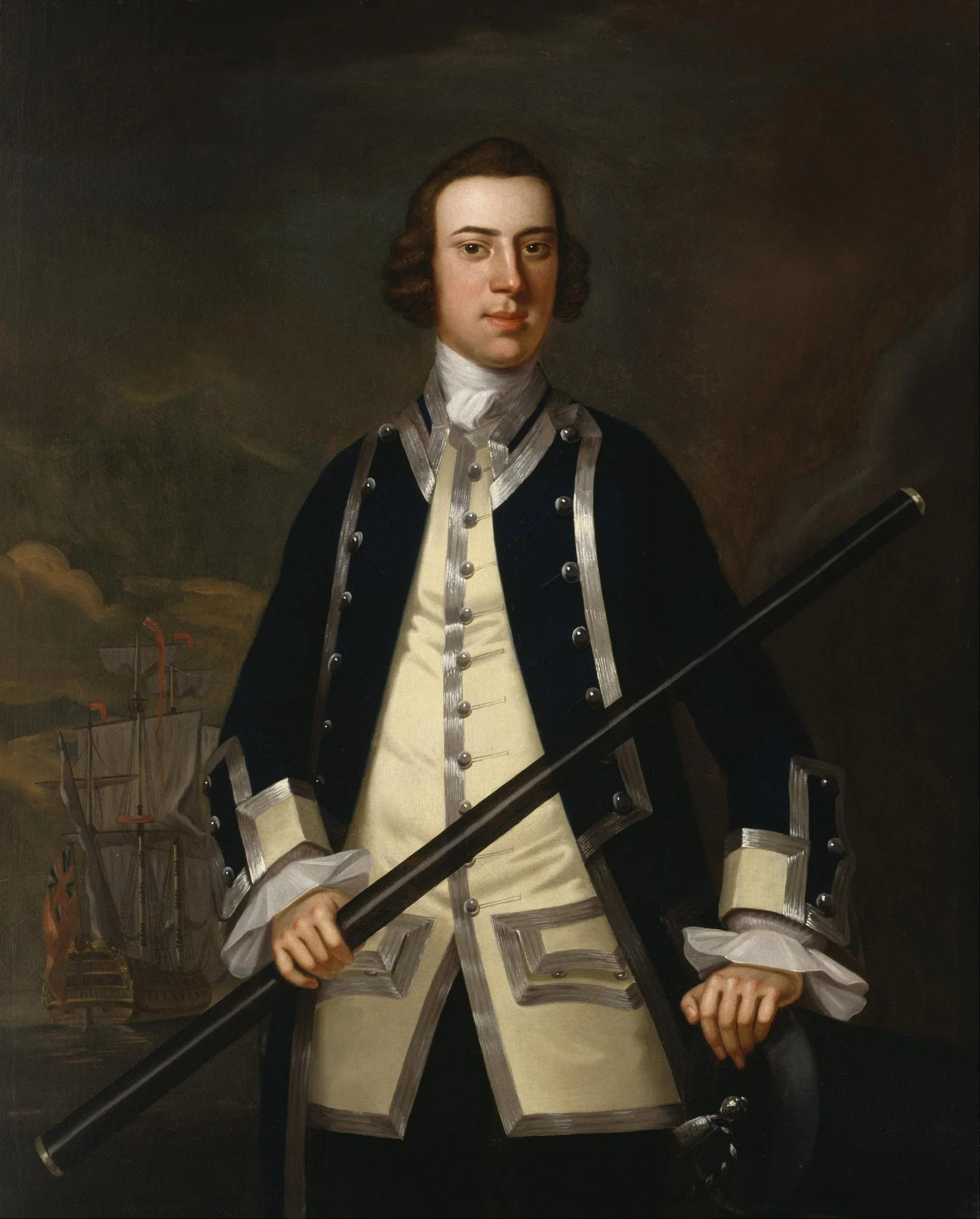 Portrait of a Naval Officer, Known as Augustus Keppel, by John Wollaston, oil