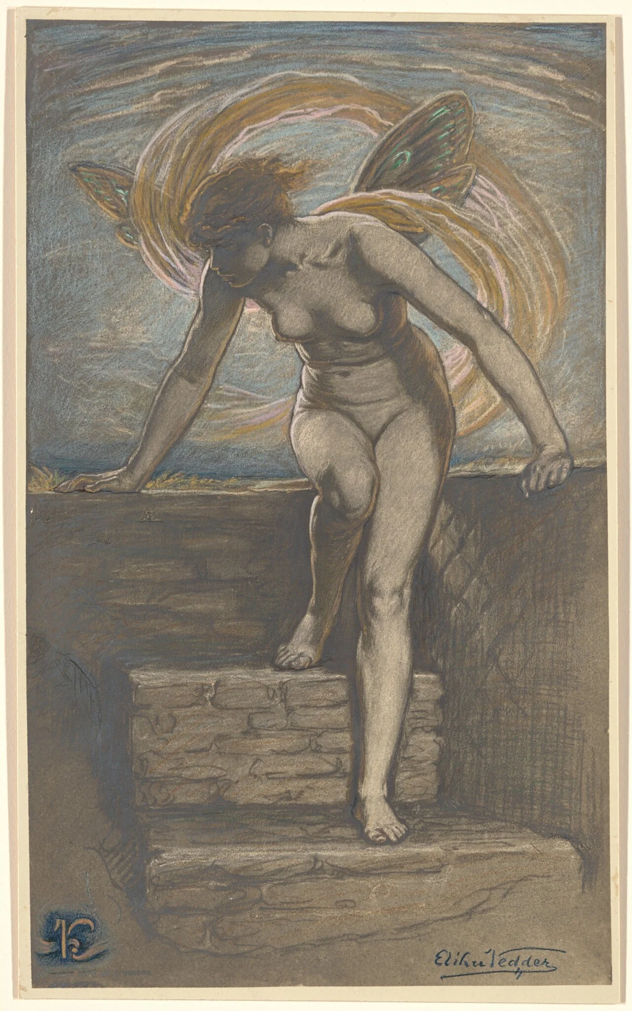 Dawn, by Elihu Vedder, gouache, 1898