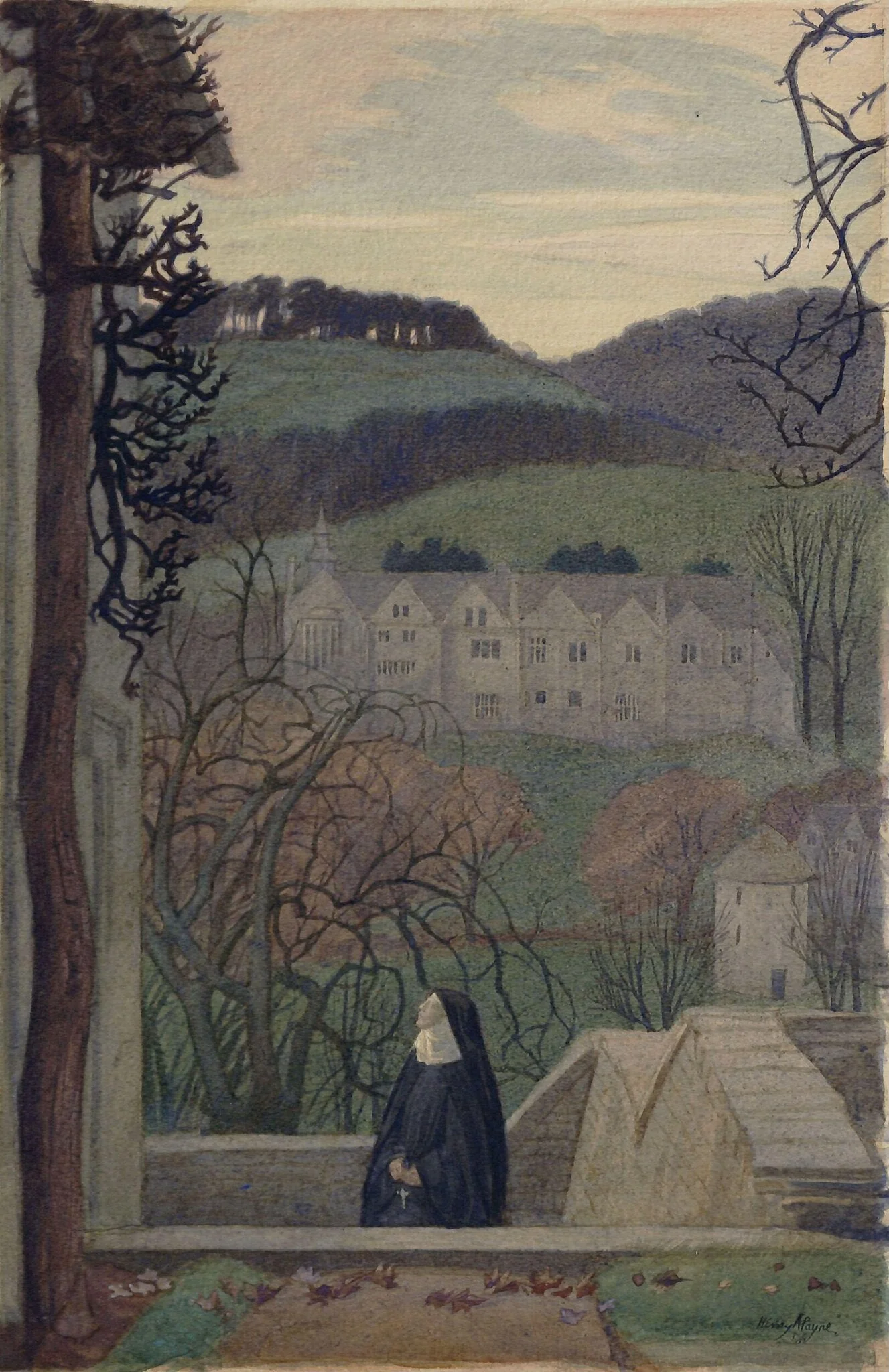 Vespers, by Henry A. Payne, watercolor, 1918