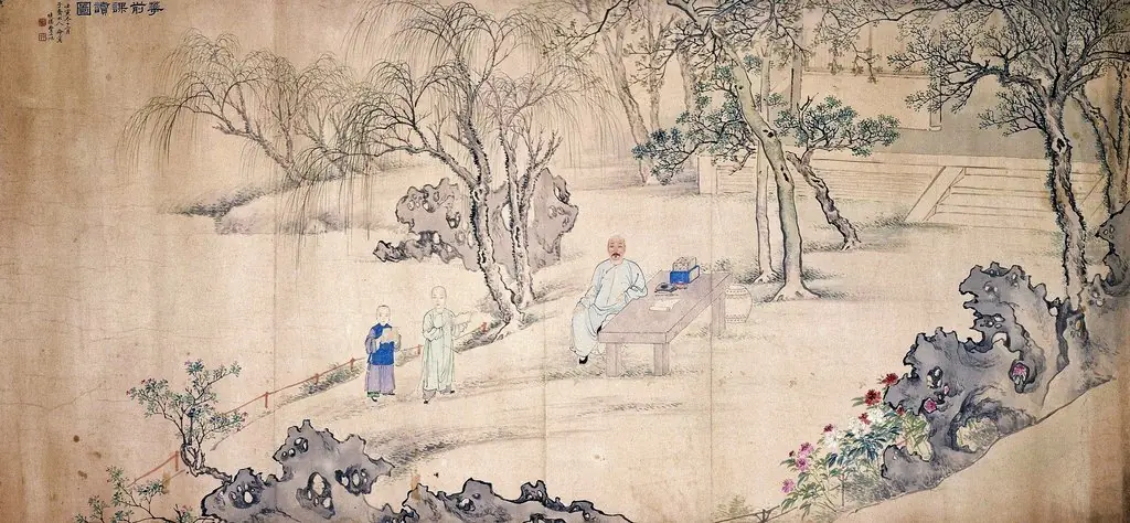 Lesson among the flowers.