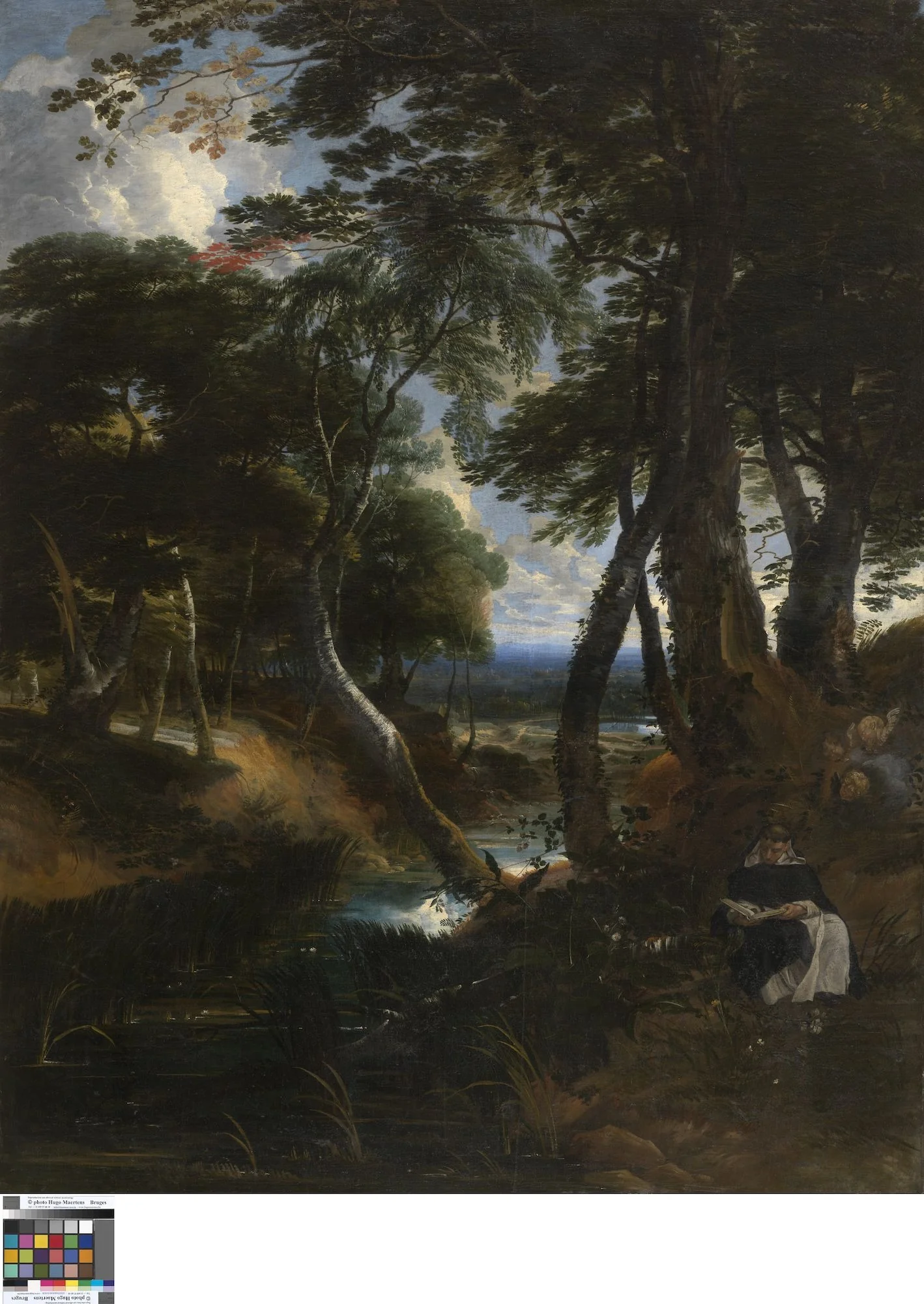 Wooded Landscape with Saint Dominic, by Lucas Achtschellinck, oil, 1626