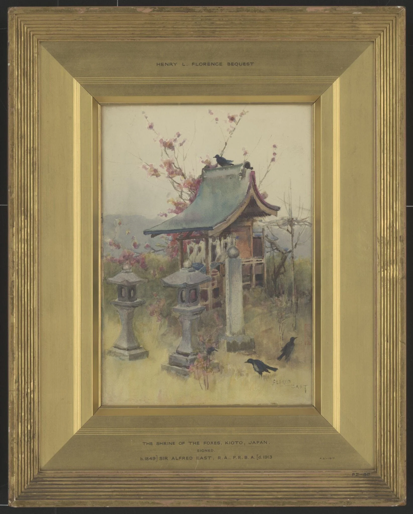 Shrine of the Foxes, Kyoto, by Alfred East, watercolor, 1889