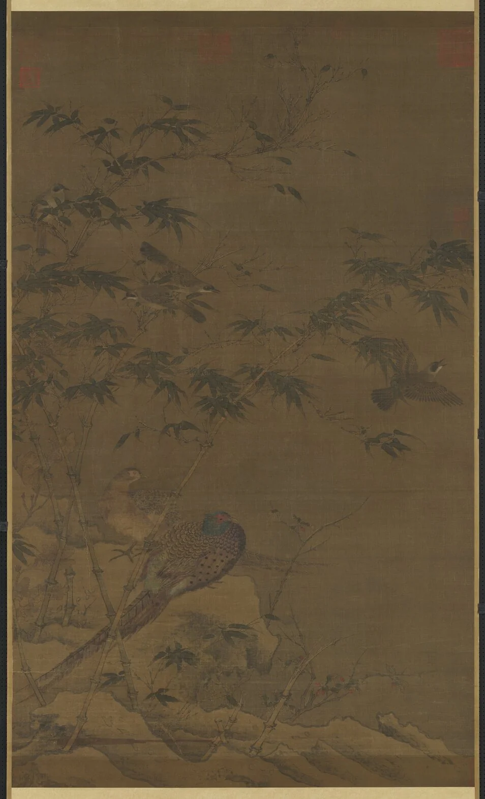 宋人翠竹翎毛　軸, by Unknown, unspecified, 1100