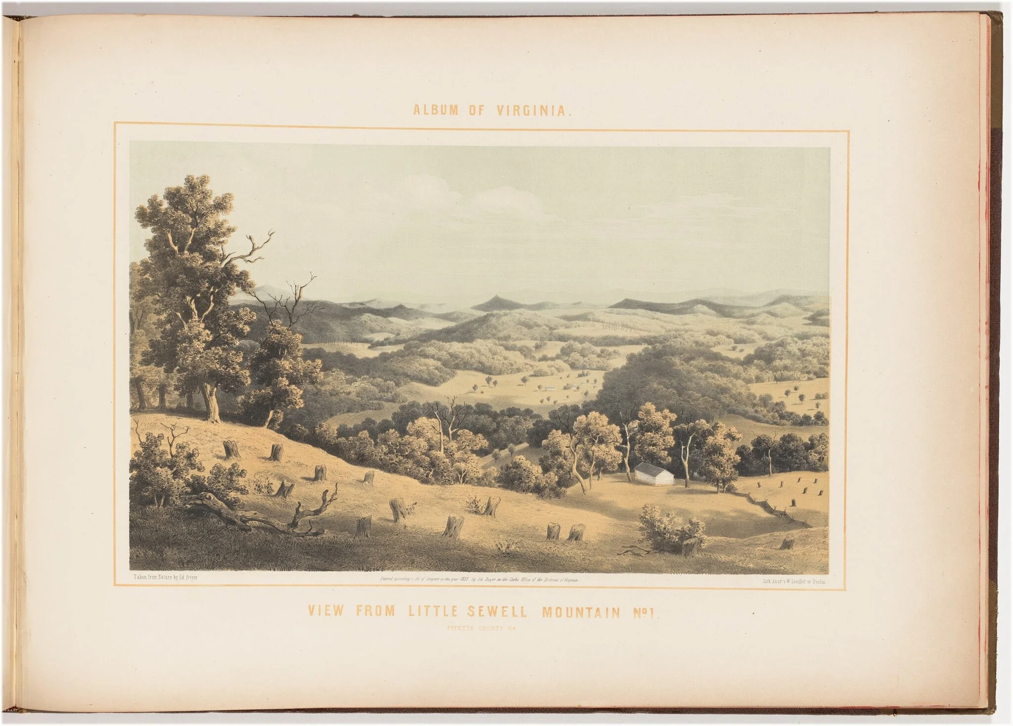 View from Little Sewell Mountain, No. 1, by Edward Beyer, ink, 1857