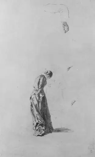 Standing Woman with Man in Outline