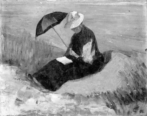 My Mother Reading on the Beach