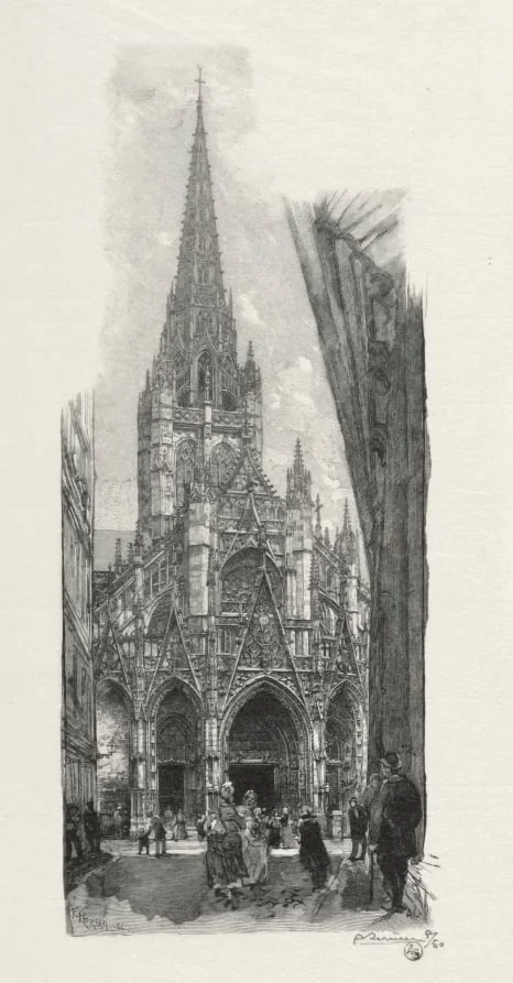 Rouen Illustré:  Eglise Saint Maclon, by Auguste Lepère, 1896